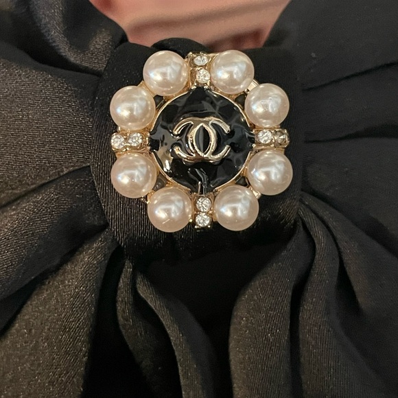 Accessories - Chanel Button on Satin Bow